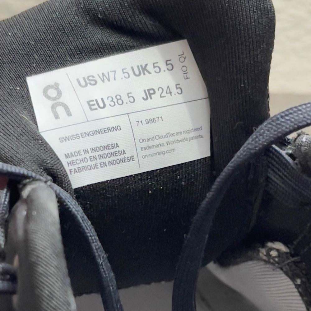 On Running Women's Black Athletic Shoes - Picture 4 of 9
